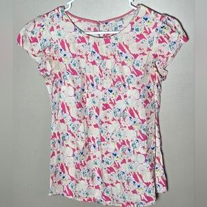 Women's‎ Boden Viscose & Silk Floral Short Sleeve Quiet Luxury Blouse, Size 8